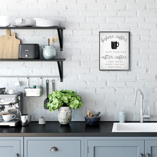 Stupell Industries Before Coffee After Coffee Wall Art in Frame
